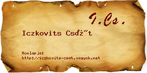 Iczkovits Csát névjegykártya